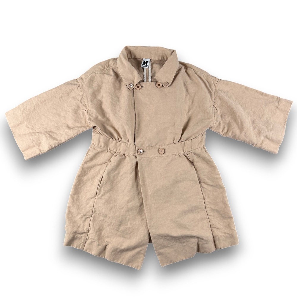 Missoni Jacket Womens M Beige Tan Button Front‎ Coat Short Trench Made in Italy